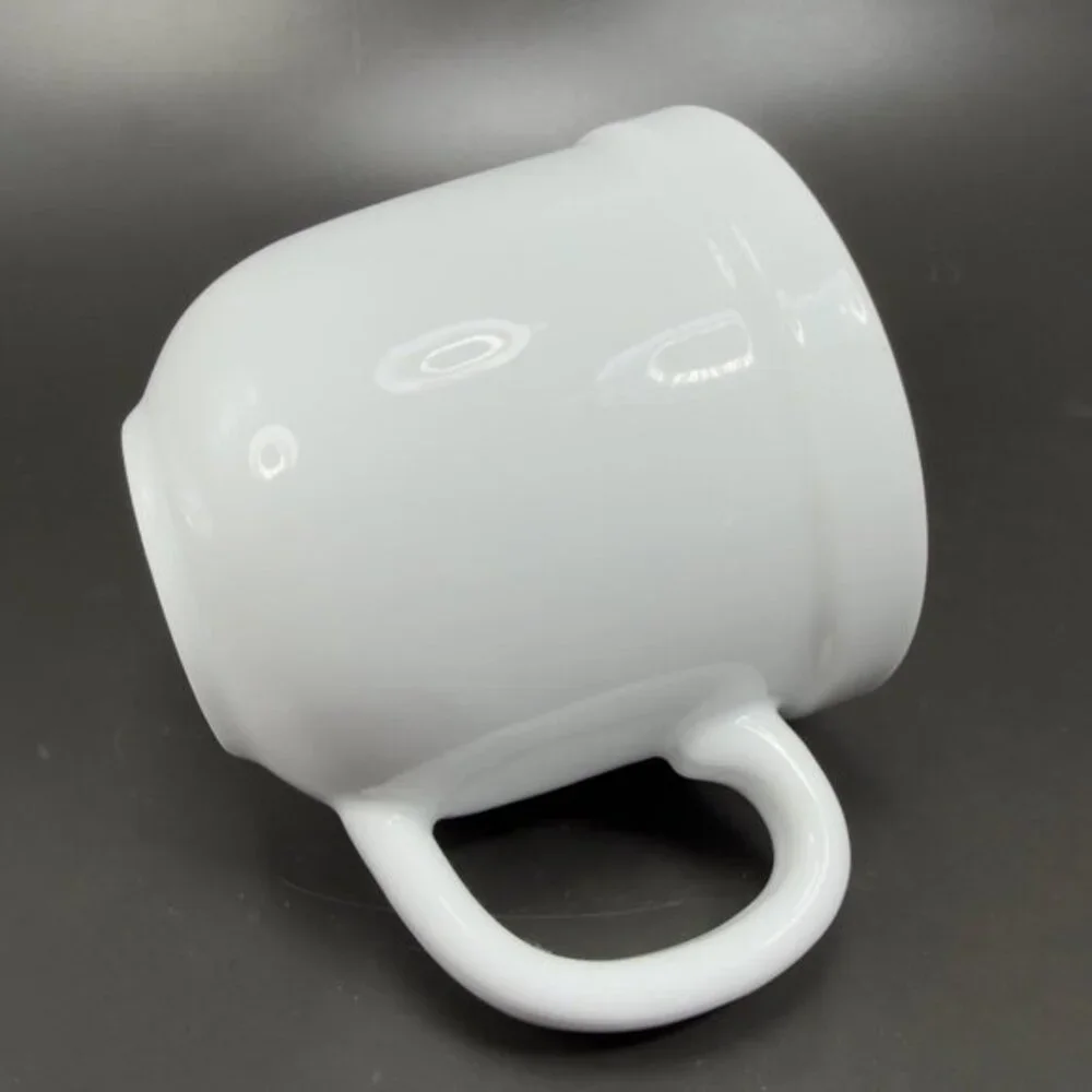 Pottery Barn White Porcelain‎ Ceramic Coffee Mug Cup Set 2 SUPPERTIME Mugs Cups
